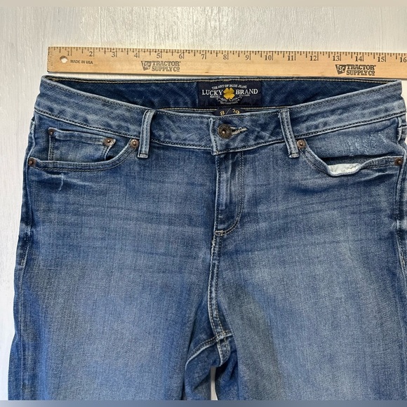 Lucky Brand Lolita Crop Jeans Size 8 / 29 Mid Rise Distressed Stretch Denim - Picture 2 of 10